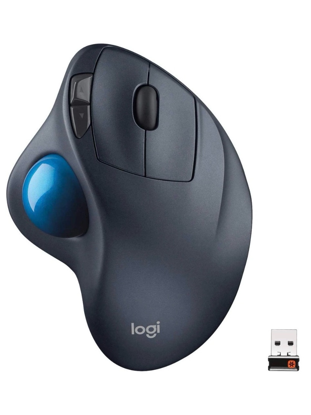 M570 Ergonomic Wireless Trackball Mouse - Graphite with Blue Ball Conditions